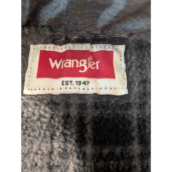 Wrangler men's long-sleeve flannel button-up shirt green & black size medium - Picture 4 of 6